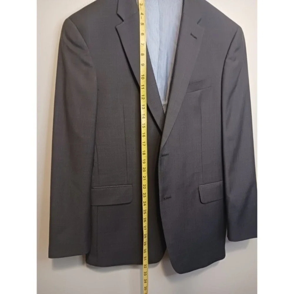 Tommy Hilfiger 100% Grey Wool Blazer Suit Jacket RN 47338 Small Hole In Back 42L